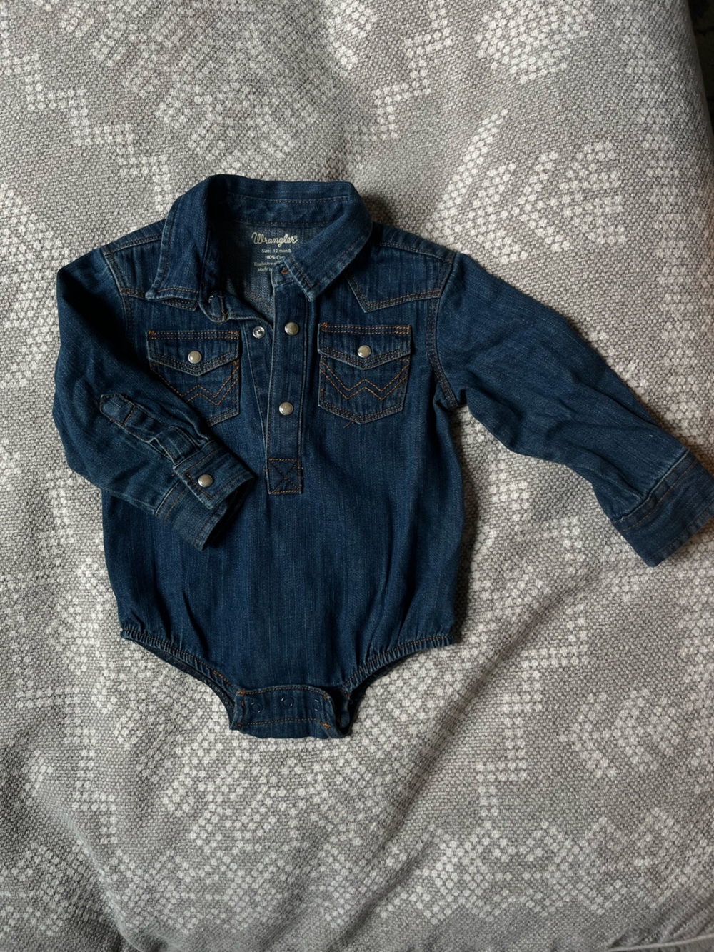 Wrangler Dark Blue Denim One-Piece Bodysuit